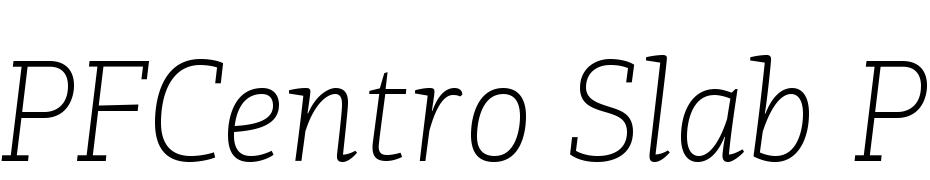 PFCentro Slab Pro Thin Italic Scarica Caratteri Gratis